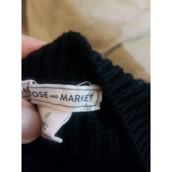 Melrose Market Womens Size Small Open Cardigan Sweater Black Bell Sleeve Knit - Picture 11 of 12